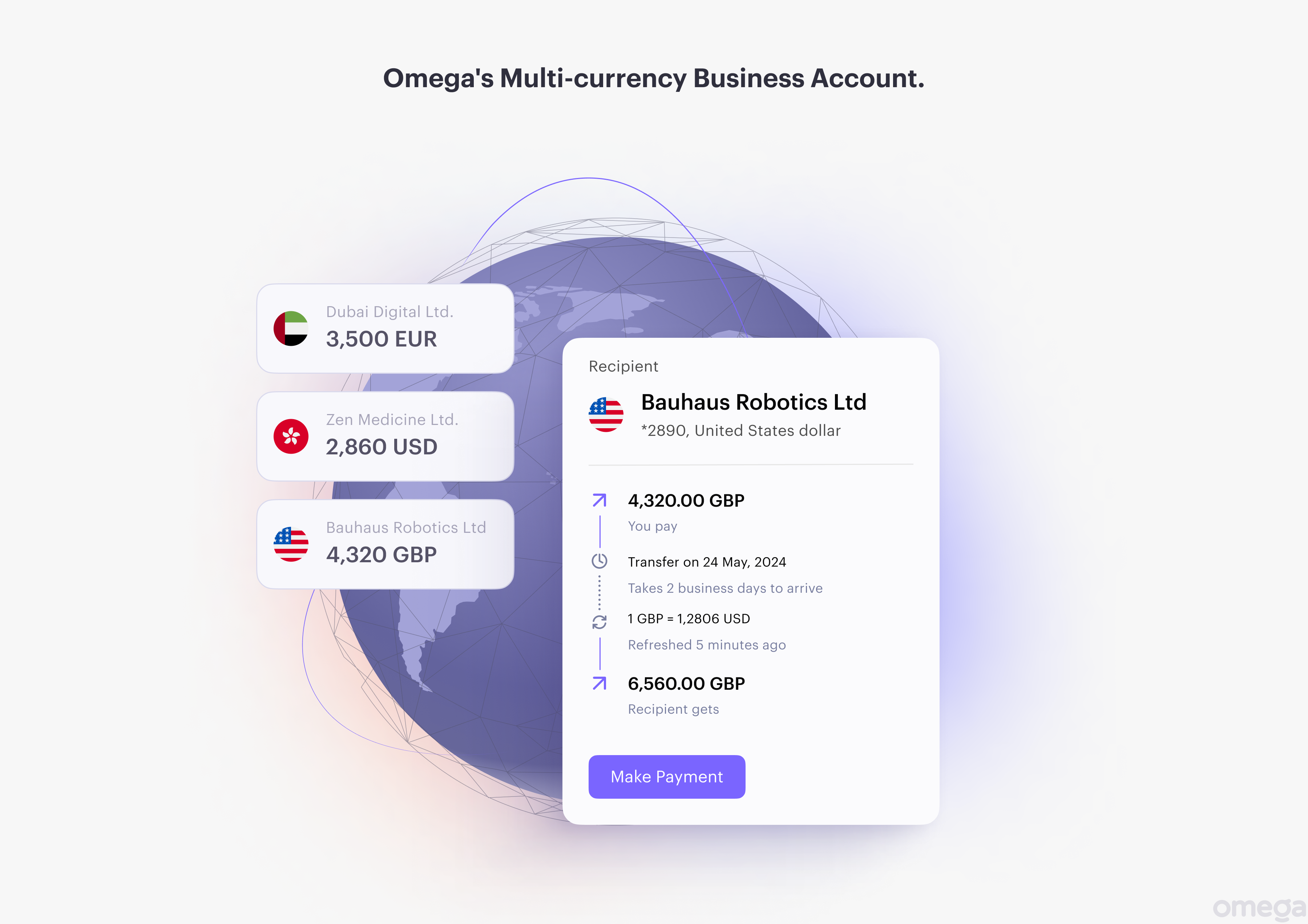 Omega's multi-currency account offer